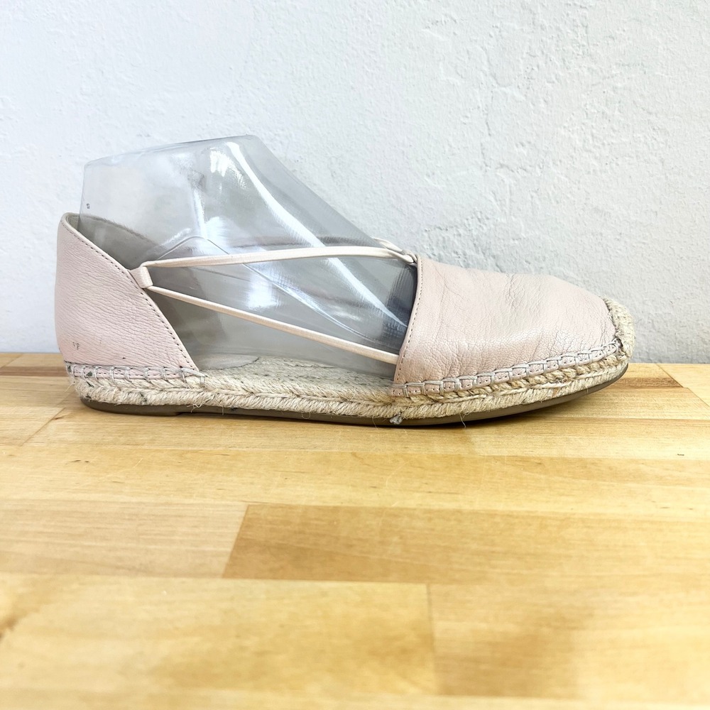 Eileen Fisher Espadrille Flats Leather Women Size 6.5 Blush Pink Strappy Slip On